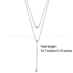Collana a doppia y anti-ossidazione lunga collana pendente a goccia delicata collana a catena a y collane con ciondolo in zircone personalizzato choker gioielli alla moda con collana a y per donna&nbsp;JN1093A