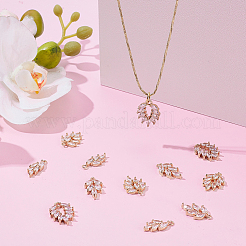 12 шт. 4 стиля латунных подвесок с микропаве из прозрачного кубического циркония&nbsp;FIND-AR0006-32G