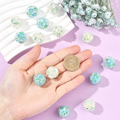 5 шт. бусины из полимерной глины ручной работы со стразами и смолой&nbsp;RESI-YW0005-95A