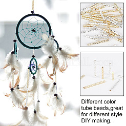 120 шт. 8 вида латунных прямых трубчатых бусин&nbsp;KK-GO0001-53