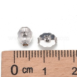 変色防止ロジウムメッキスターリングシルバーのイヤリング  プラチナ  5x6x3mm  穴：0.7mm&nbsp;X-STER-E041-11B