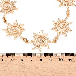 Женские ожерелья-цепочки с кристаллами из сплава и стразами в форме солнца&nbsp;NJEW-P345-01G