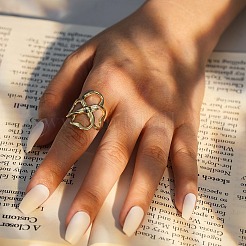 925 регулируемое кольцо из стерлингового серебра для женщин RJEW-H257-03G