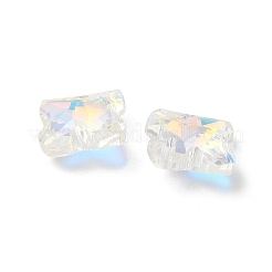 電気メッキガラスペンダント  バックメッキ  多面カット  クローバーチャーム  アリスブルー  14x14x6mm  穴：1.2mm&nbsp;EGLA-M029-01-04