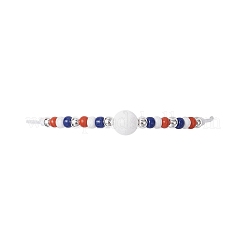 Pulseras trenzadas con cuentas de vidrio del Día de la Independencia&nbsp;BJEW-MZ00179-02