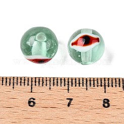 Handgemachte runde Bunte Malerei-Perlen mit bösem Blick&nbsp;LAMP-T021-17A
