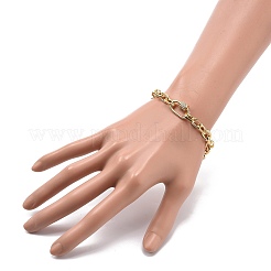 Bracelet chaîne câble en laiton avec mousqueton de verrouillage en zircone cubique transparente pour hommes femmes&nbsp;BJEW-JB08918
