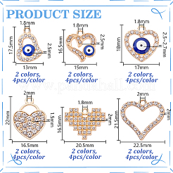 48шт 12 стиля подвески из сплава со стразами FIND-GA0007-12