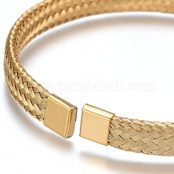 ユニセックス 304 ステンレススチール バングル  カフバングル  ミックスカラー  7.4mm  内径：2-1/8インチ（5.5cm）&nbsp;BJEW-L643-13