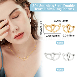 12 шт. 2-х цветные подвески-соединители из нержавеющей стали 304 STAS-BBC0002-20