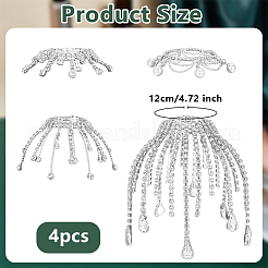 4 шт. подвески для бокалов вина из латуни и железа со стразами&nbsp;HJEW-OC00283