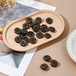 24 шт. пуговицы из сплава в тибетском стиле с 1 отверстиями&nbsp;BUTT-FH0001-022AB
