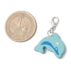Подвесные украшения из натурального дерева в виде дельфина&nbsp;HJEW-JM03339