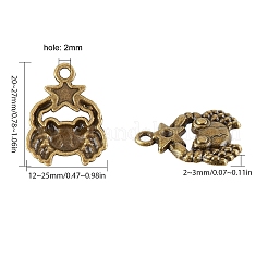 Supports en alliage de strass de style tibétain&nbsp;PALLOY-SC0001-74