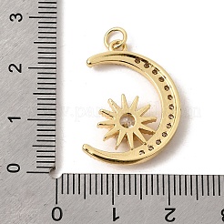 Латунные микропаве прозрачные подвески с фианитом&nbsp;KK-K419-08G