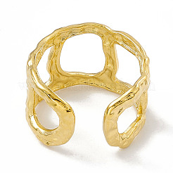 Ионное покрытие (ip) 304 нержавеющая сталь твист cricle полые открытые манжеты кольца для женщин RJEW-G275-07G