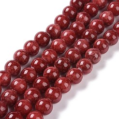 Chapelets de perles en jade naturelle teinte&nbsp;G-D434-4mm-08-1