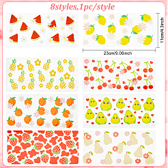 8 Blatt Bügelfolie mit Obstmotiven in 8 Stilen&nbsp;DIY-BC0012-48