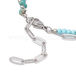 Ожерелья с подвеской из синтетической бирюзы с конским глазом NJEW-JN05158