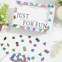 200 шт. 4 стиля радужных переливающихся стеклянных кабошонов&nbsp;MOSA-SP0001-03