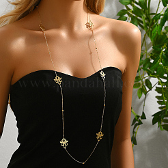 Стильные длинные ожерелья из полых звеньев нержавеющей стали для женщин JM6223-4