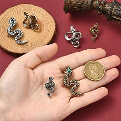 6 шт. 6 стиля змея цинковый сплав лацкан булавки для рюкзака одежды JEWB-CJ0001-64