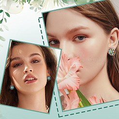 100 шт. плоские круглые серьги-гвоздики из нержавеющей стали&nbsp;STAS-SP0001-61D-P