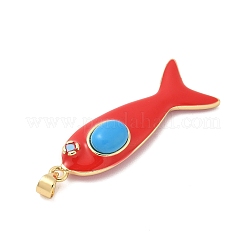 Micro latón peces allanan colgantes de circonio cúbico&nbsp;KK-K408-49G-08