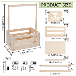 Прямоугольные деревянные ящики для детского душа&nbsp;ODIS-WH0025-282
