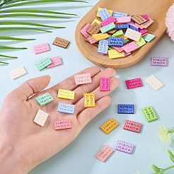 65 шт. 13-х цветная прямоугольная этикетка для одежды из замши ручной работы AJEW-TA0002-15