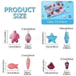 120шт 4 стиля прозрачные стеклянные бусины&nbsp;GLAA-YW0004-32