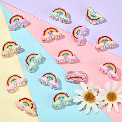 40шт 4 цвета прозрачные акриловые эмалевые бусины&nbsp;OACR-CJ0001-24