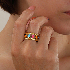 Кольцо-манжета с эмалированным покрытием Sweet Hollow неправильной формы из нержавеющей стали 201 DG2321