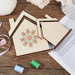 2 шт. 2 стиля держателей для карточек с вышивкой из дерева в форме домика ODIS-FH0001-19