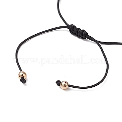 宝石編みビーズ ブレスレット  ブラック  内径：3インチ（7.5cm）&nbsp;BJEW-JB11013-05