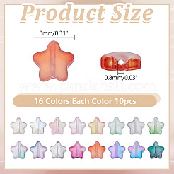 160 шт. 16-х цветные матовые стеклянные бусины GLAA-AR0001-80