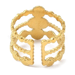 Овальные эмалированные открытые манжеты из нержавеющей стали 304 для женщин&nbsp;RJEW-F166-32G-01