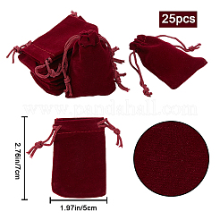 25шт прямоугольные бархатные мешочки с завязками TP-BBC0001-04B-02
