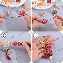 Набор для самостоятельного изготовления брелока из железных бусин на День благодарения&nbsp;DIY-SC0025-17