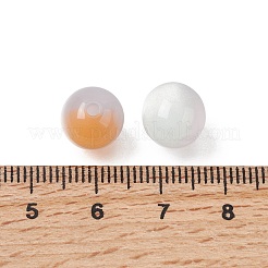 樹脂ビーズ  模造キャットアイ  ラウンド  ツートン  グリッターパウダー付き  ミックスカラー  10mm  穴：1.8~2mm&nbsp;RESI-H044-10D