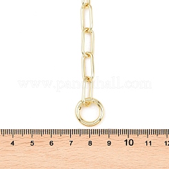 Collane con catena a graffetta in ottone e lazo&nbsp;NJEW-H087-06E-G