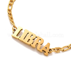Bracciali a maglie a catena figaro in acciaio inossidabile costellazione 202 per donna uomo&nbsp;LS-AJEW-U006-01J