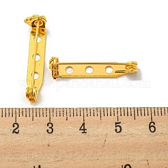 アイアン製ブローチパーツ  バックバーピン  ゴールドカラー  26x4.5mm  穴：2mm  ピン：0.5mm&nbsp;IFIN-S700-02A-G