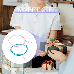 Набор браслетов из плетеного шнура из вощеного полиэстера BJEW-TAC0013