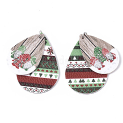 Tema de navidad de cuero de la pu grandes colgantes&nbsp;FIND-R080-07
