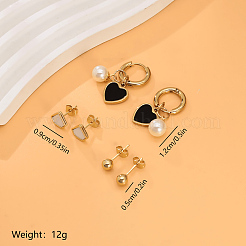 3 пара элегантных сережек из нержавеющей стали&nbsp;OF1161-3