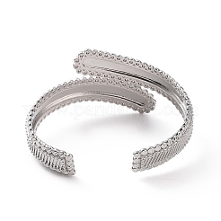 Латунный прямоугольный браслет с открытой манжетой для женщин BJEW-E072-01P