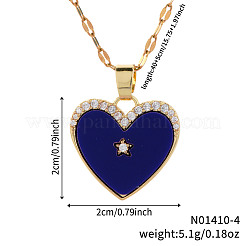 Элегантные модные латунные ожерелья в форме сердца с микропаве из прозрачных блестящих кубических цирконий для повседневного ношения HK4555-2