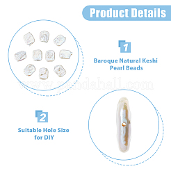 10 шт. бусины из натурального барочного жемчуга Кеши PEAR-HS0001-07