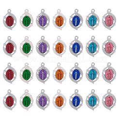 28шт 7 цвета платиновые подвески из сплава с эмалью&nbsp;ENAM-TA0002-30